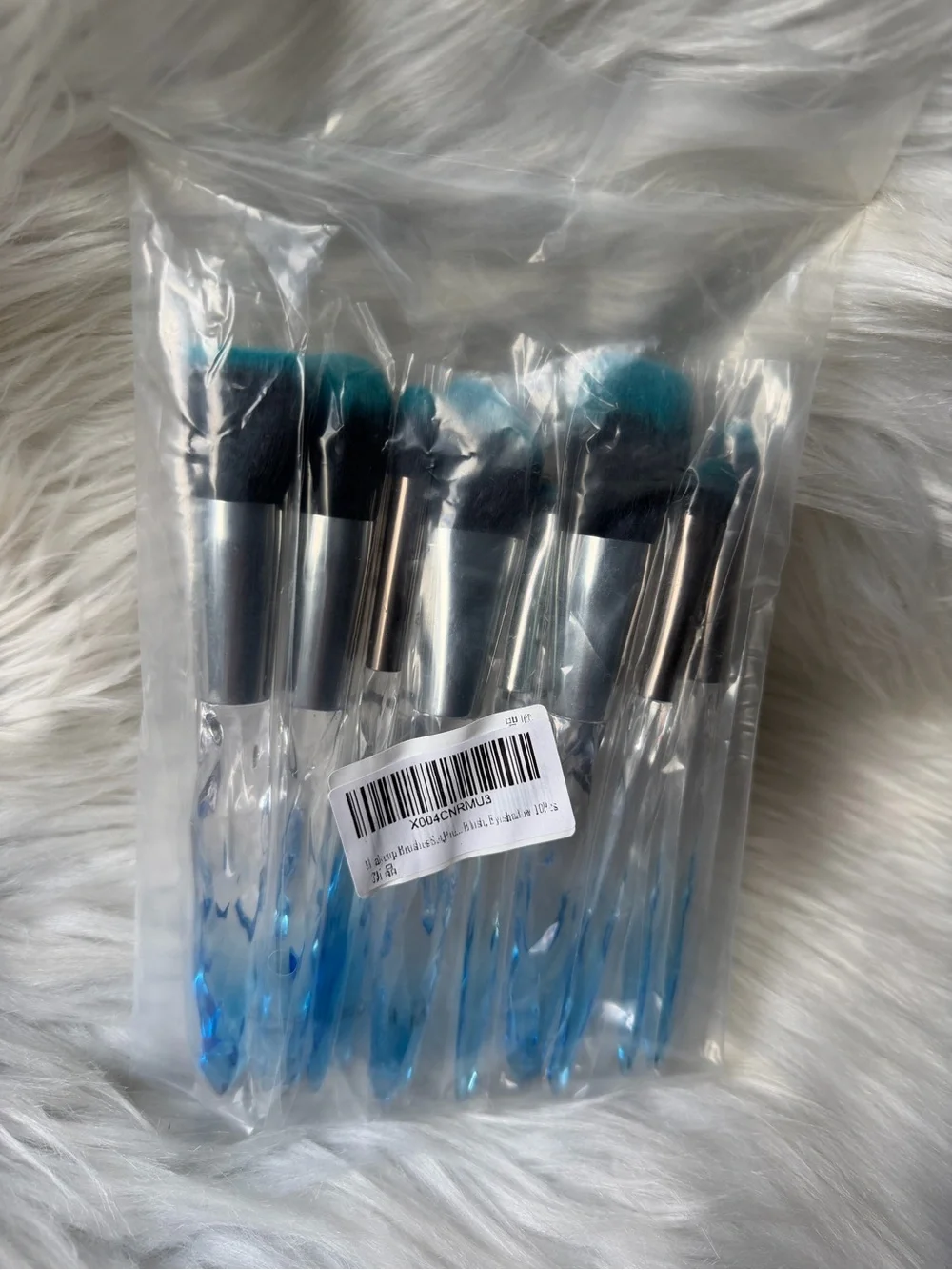Makeup Brush Set - Teal & Silver Cosmetic Brushes
